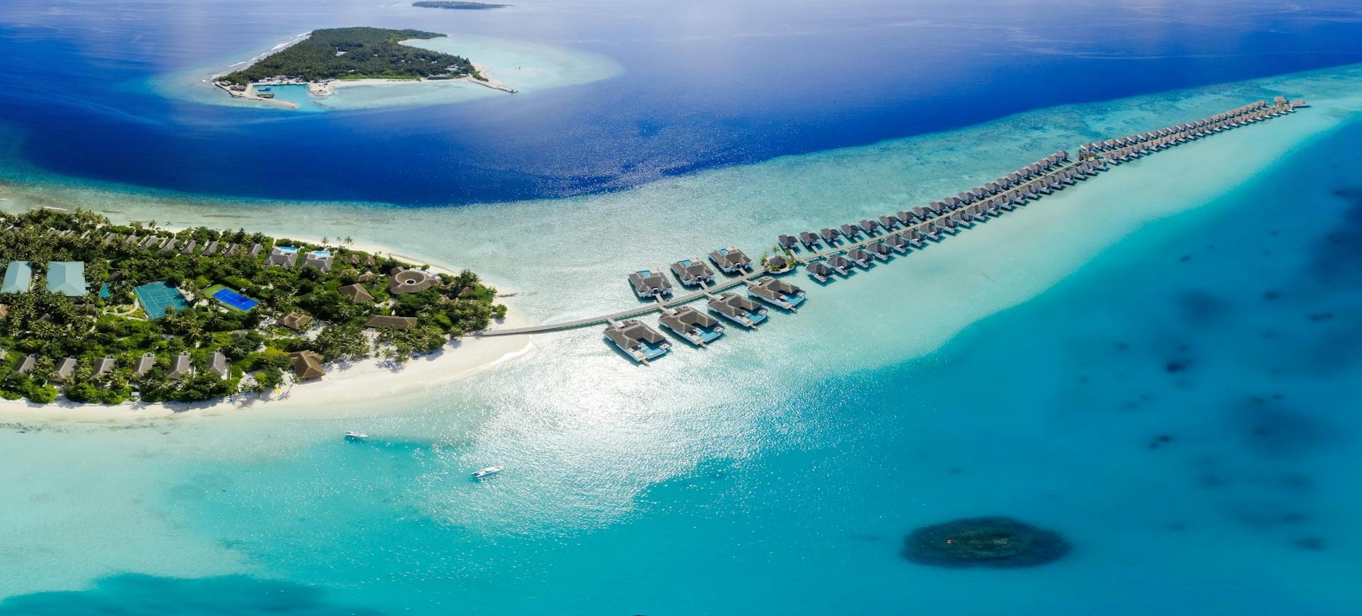 Seaplane at a Maldives resort dock