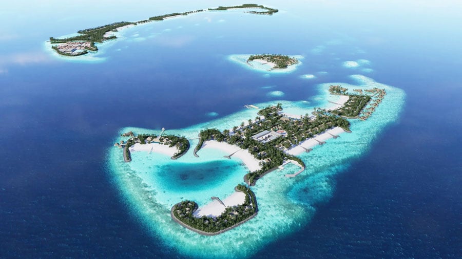 Artist impression of the Maxx Royal Maldives multi-island resort