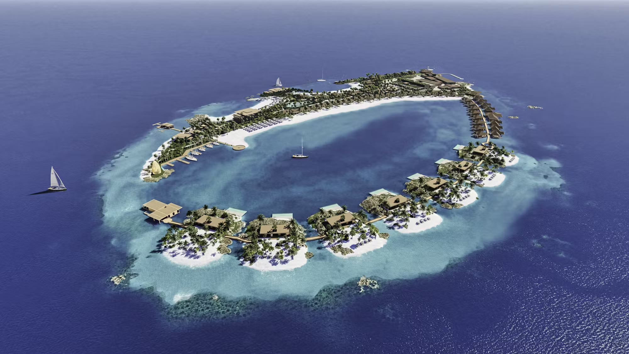 Official render of Nammos Resort Maldives on Nedafushi