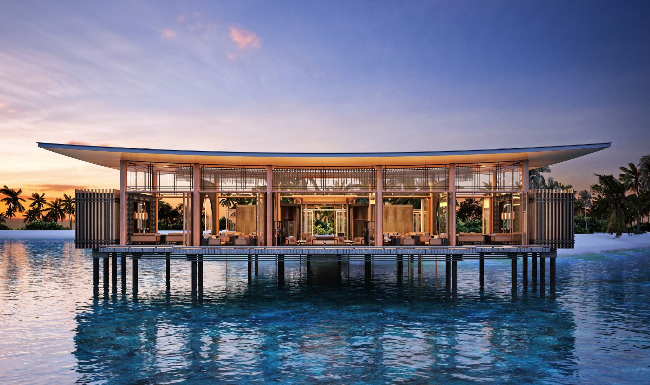 The Ranfaru lagoon sandbank — Rosewood's interim imagery