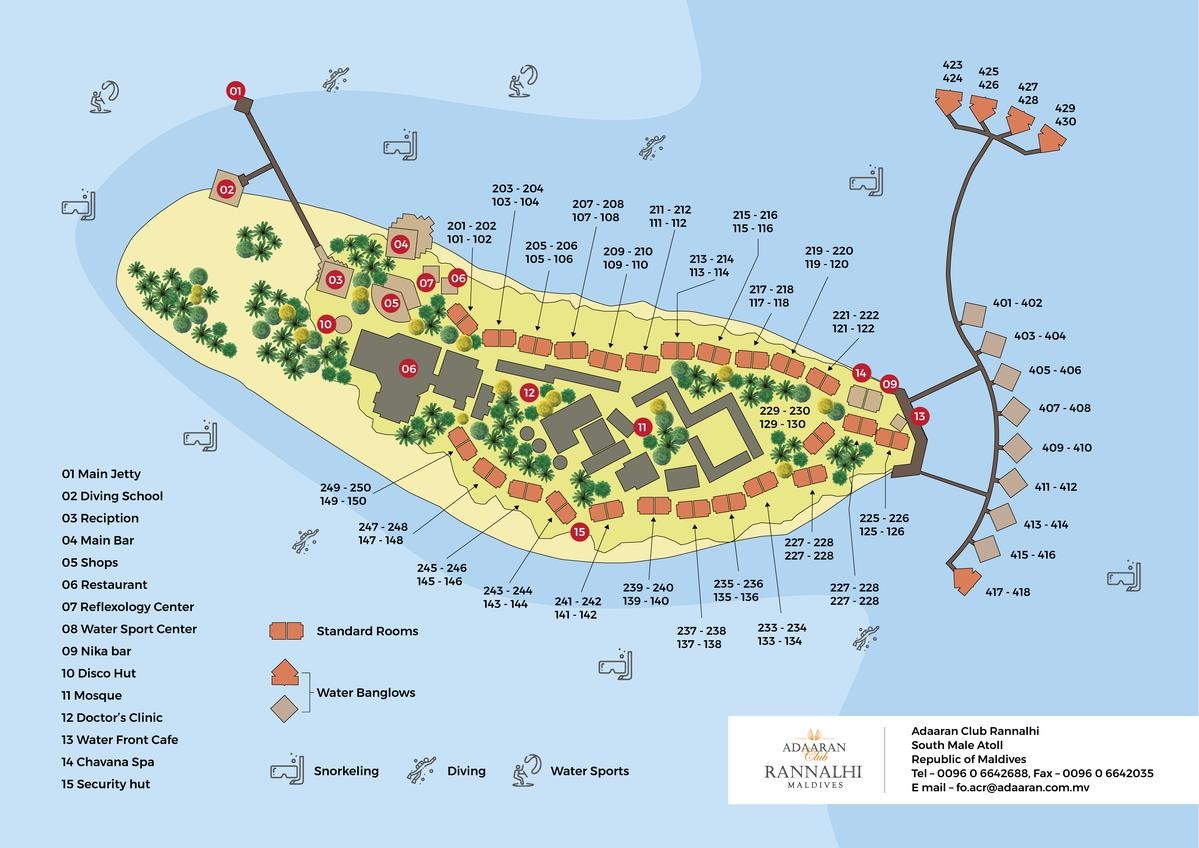 Adaaran Club Rannalhi island map