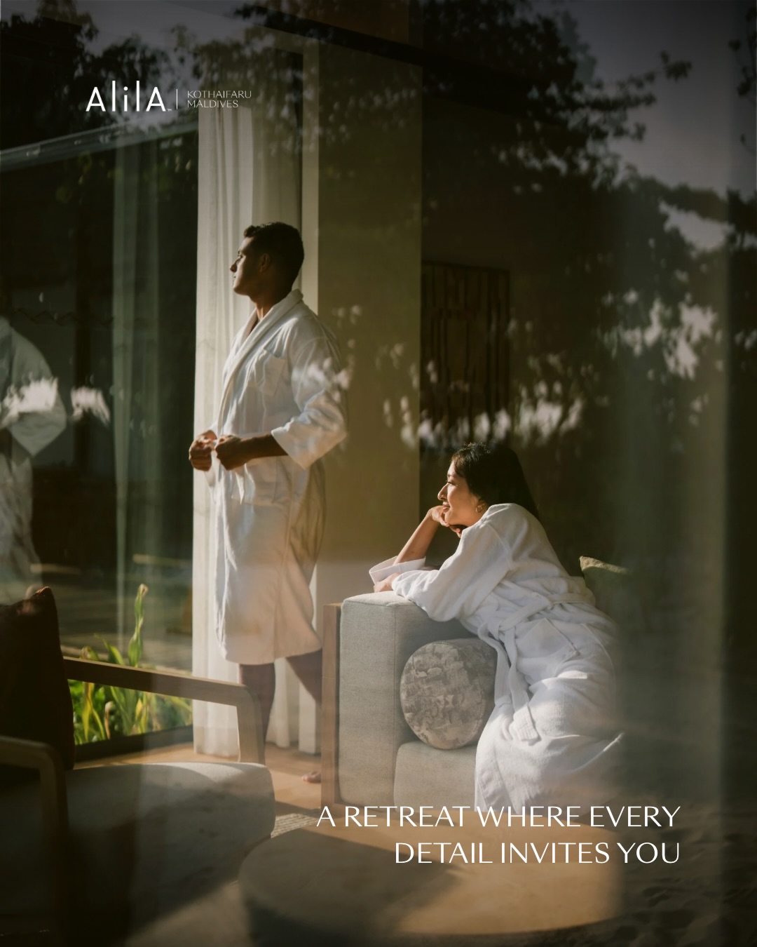 Photo by Alila Kothaifaru Maldives on May 21, 2026. May be an image of one or more people, make-up, poster, outdoors and text that says "AlilA ALDIVES KOTHAIFARU AliAA FARUI A ARETREATWHEREEVE RETREAT