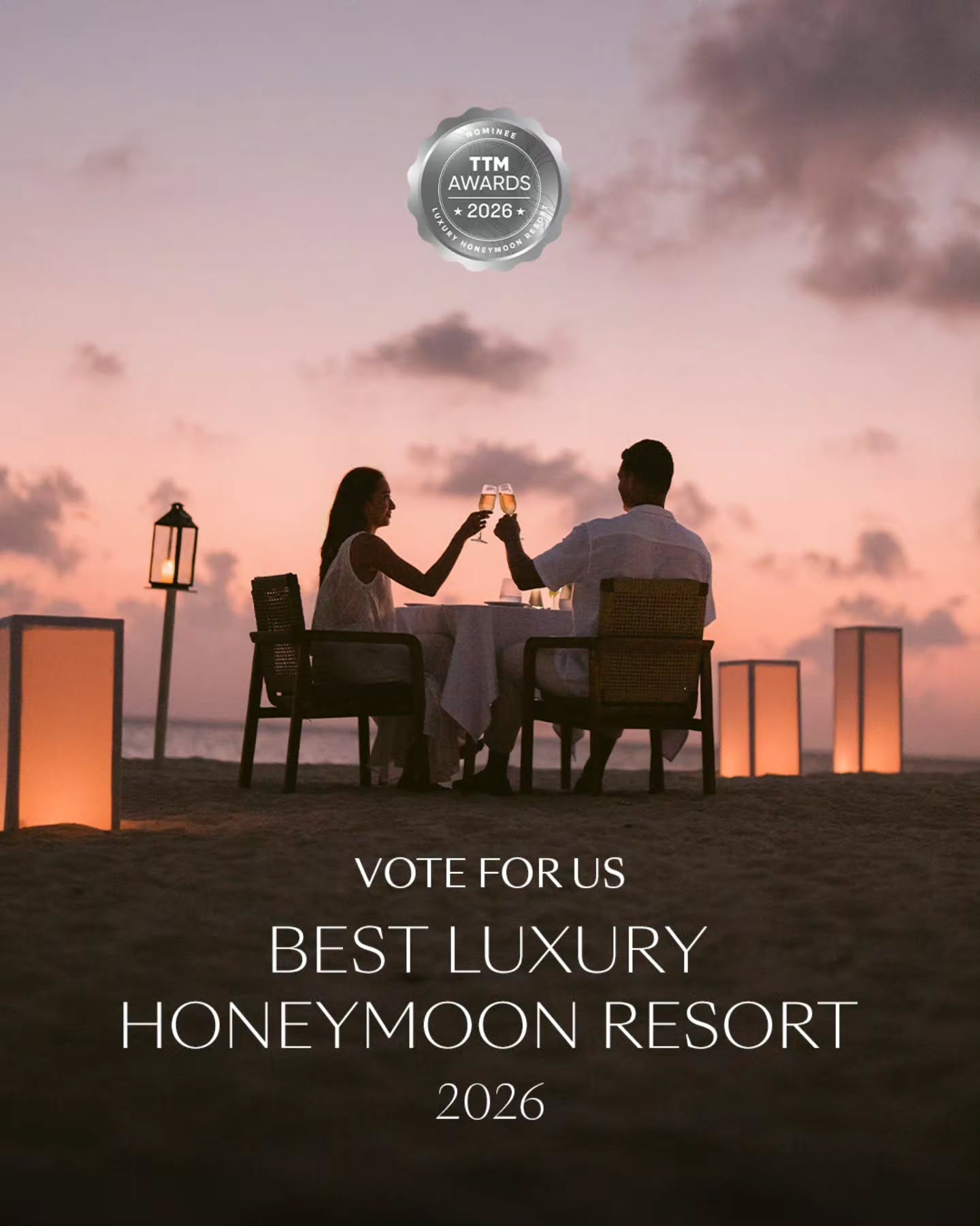 Photo by Alila Kothaifaru Maldives on June 19, 2026. May be an image of one or more people, magazine, beach and text that says "อ MINKE TM AWARDS 2026 HONE 2026 HФ ill VOTE FOR VOTEFORUS US BEST LUXUR