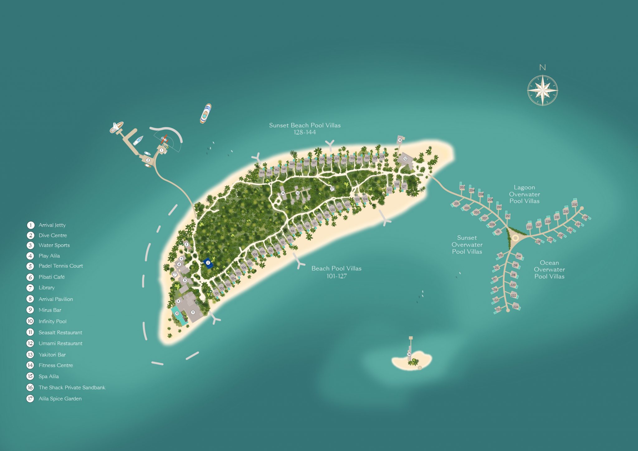 Alila Kothaifaru Maldives island map