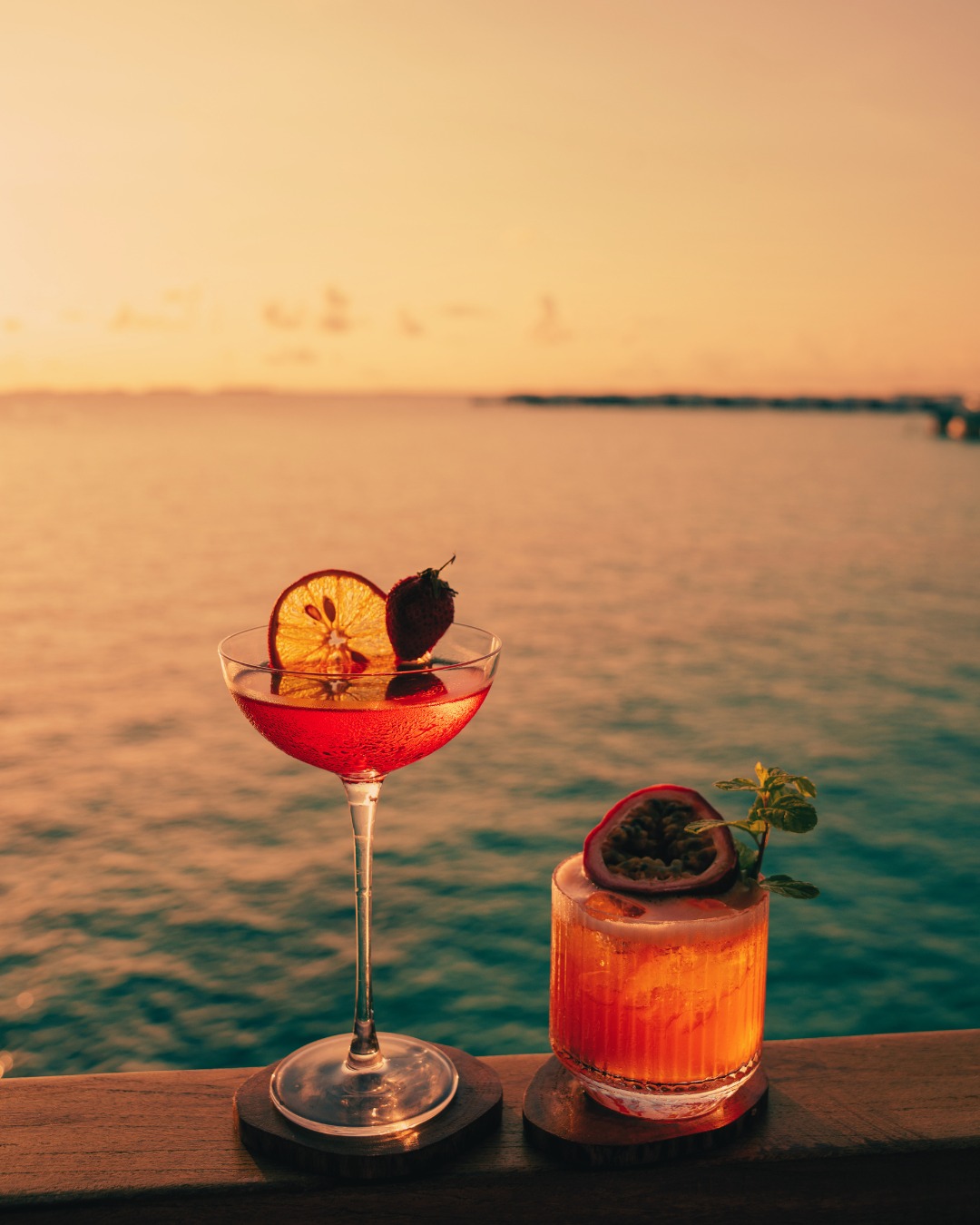 Photo by Amilla Maldives on August 07, 2026. May be an image of strawberry daiquiri, grapefruit, cocktail and text.
