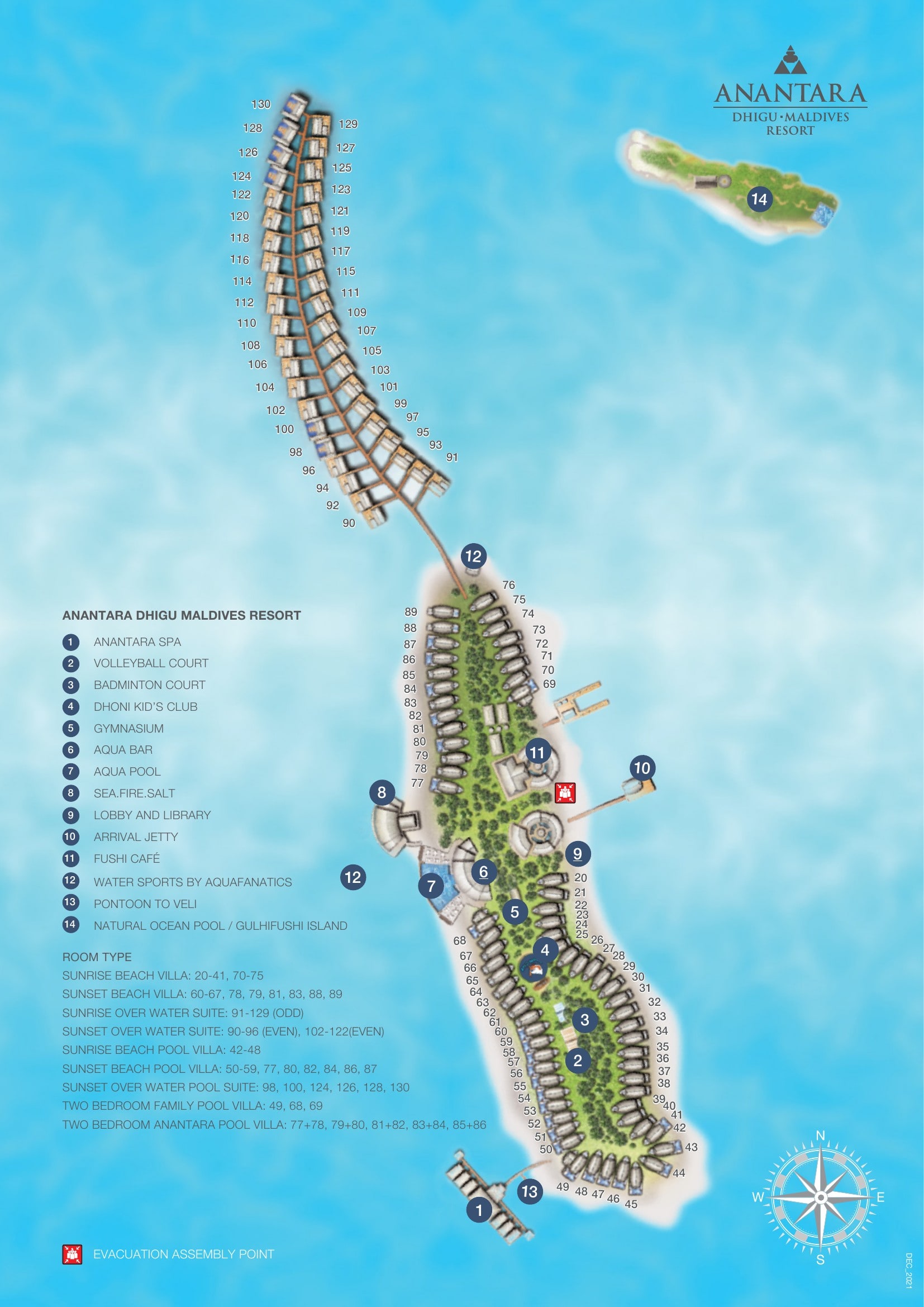 Anantara Dhigu Maldives Resort island map