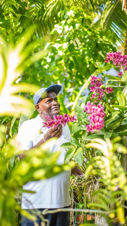 Some details at Anantara Kihavah Maldives Villas go unnoticed until you know where to look. The orchids lining our pathways, wrapped around the palms and flowering throughout the Nala Orchid Garden, a
