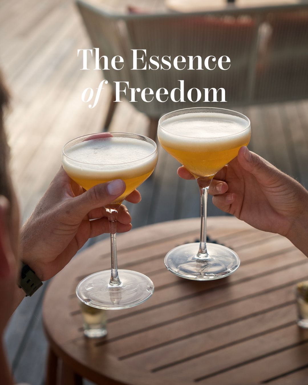 Photo by Anantara Veli Maldives Resort on August 02, 2026. May be an image of drink, magazine and text that says "The Essence of Freedom".