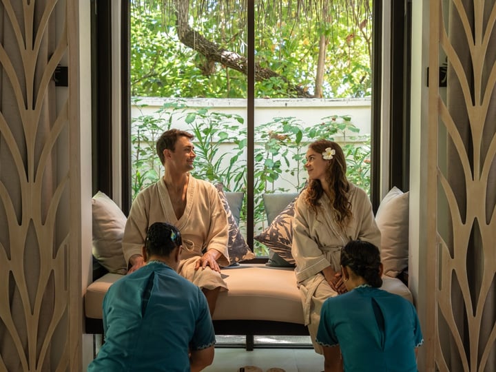 Photo by Anantara Veli Maldives Resort on August 07, 2026. May be an image of one or more people, dressing gown, robe and text.