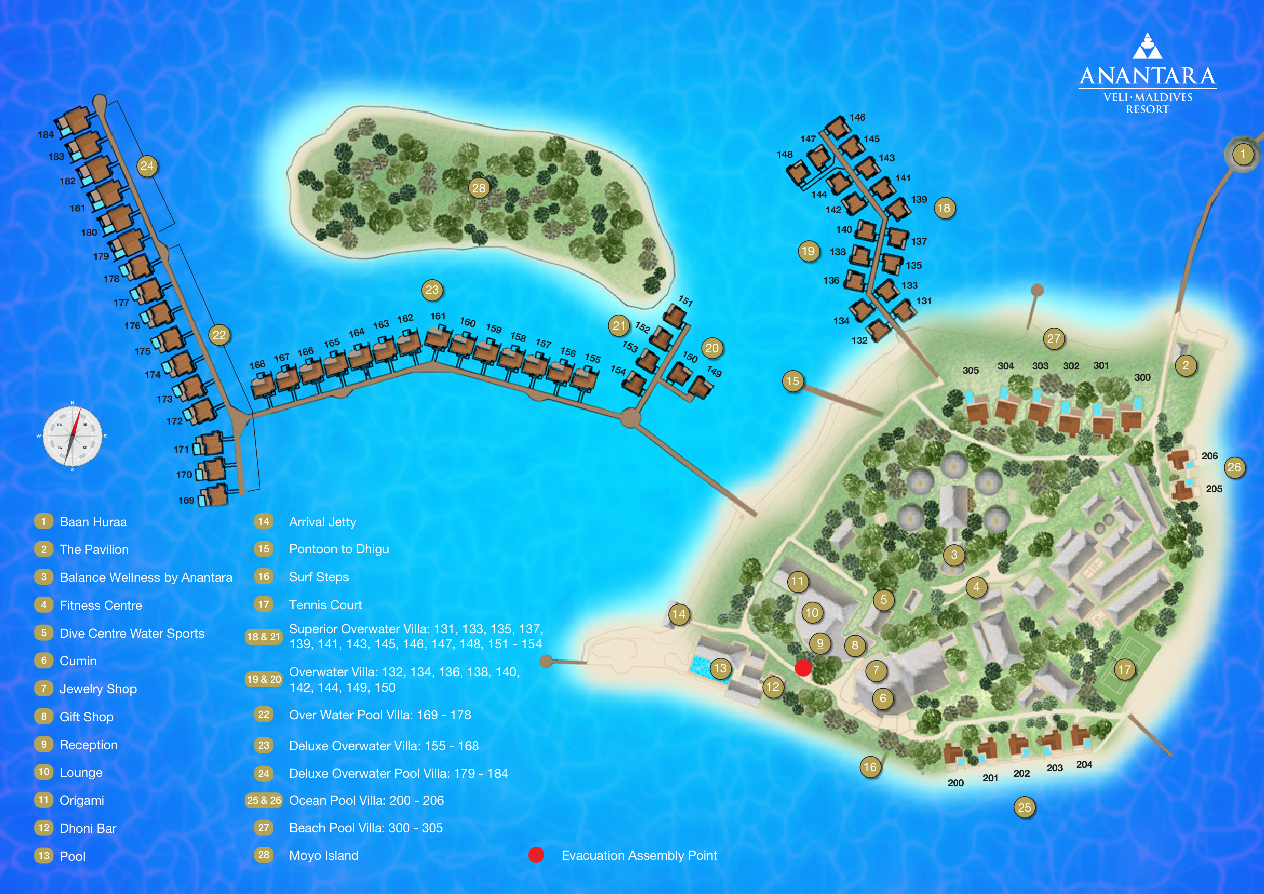Anantara Veli Maldives Resort island map