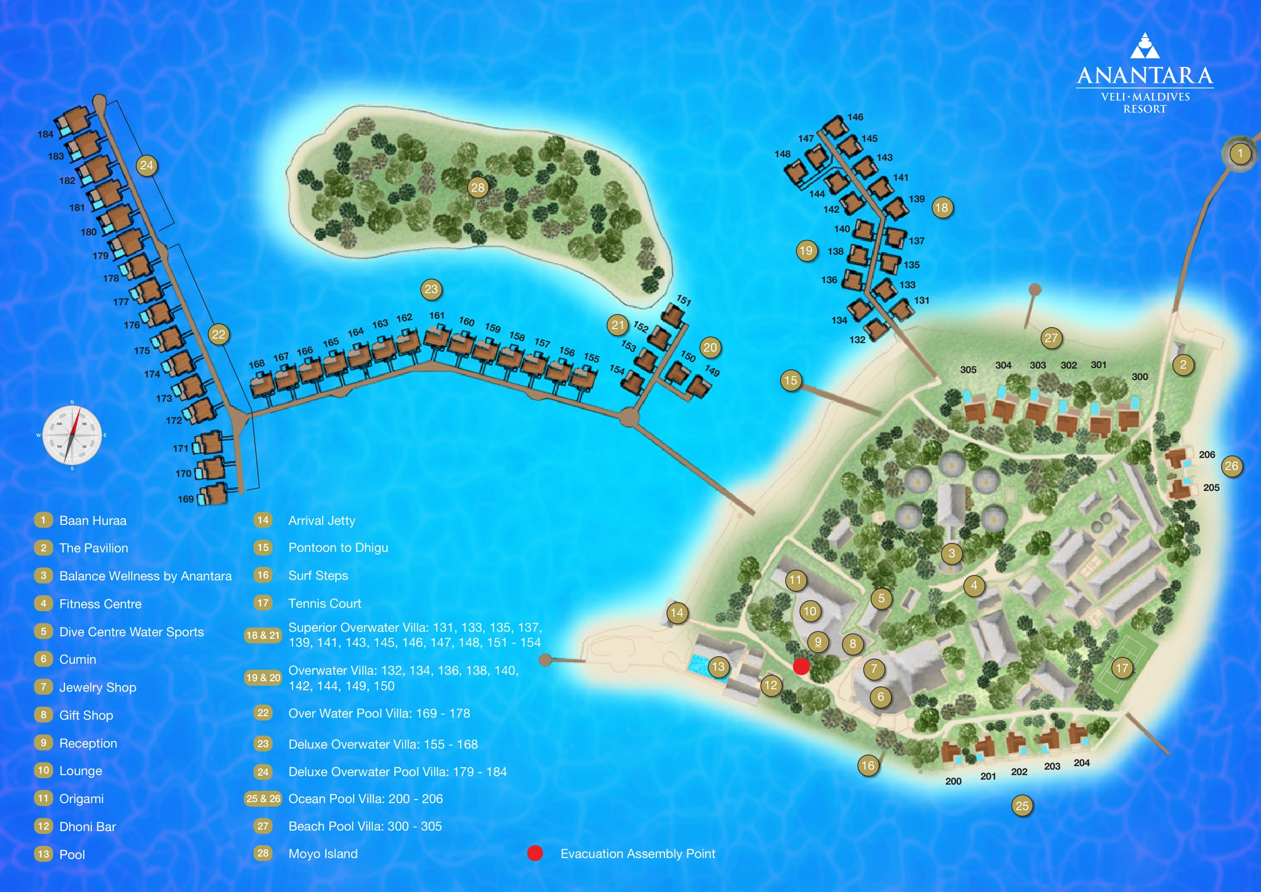 Anantara Veli Maldives Resort island map
