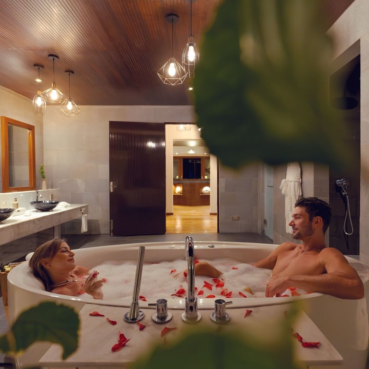 Photo by Atmosphere Kanifushi Maldives on May 01, 2026. May be an image of shower, bath and text.