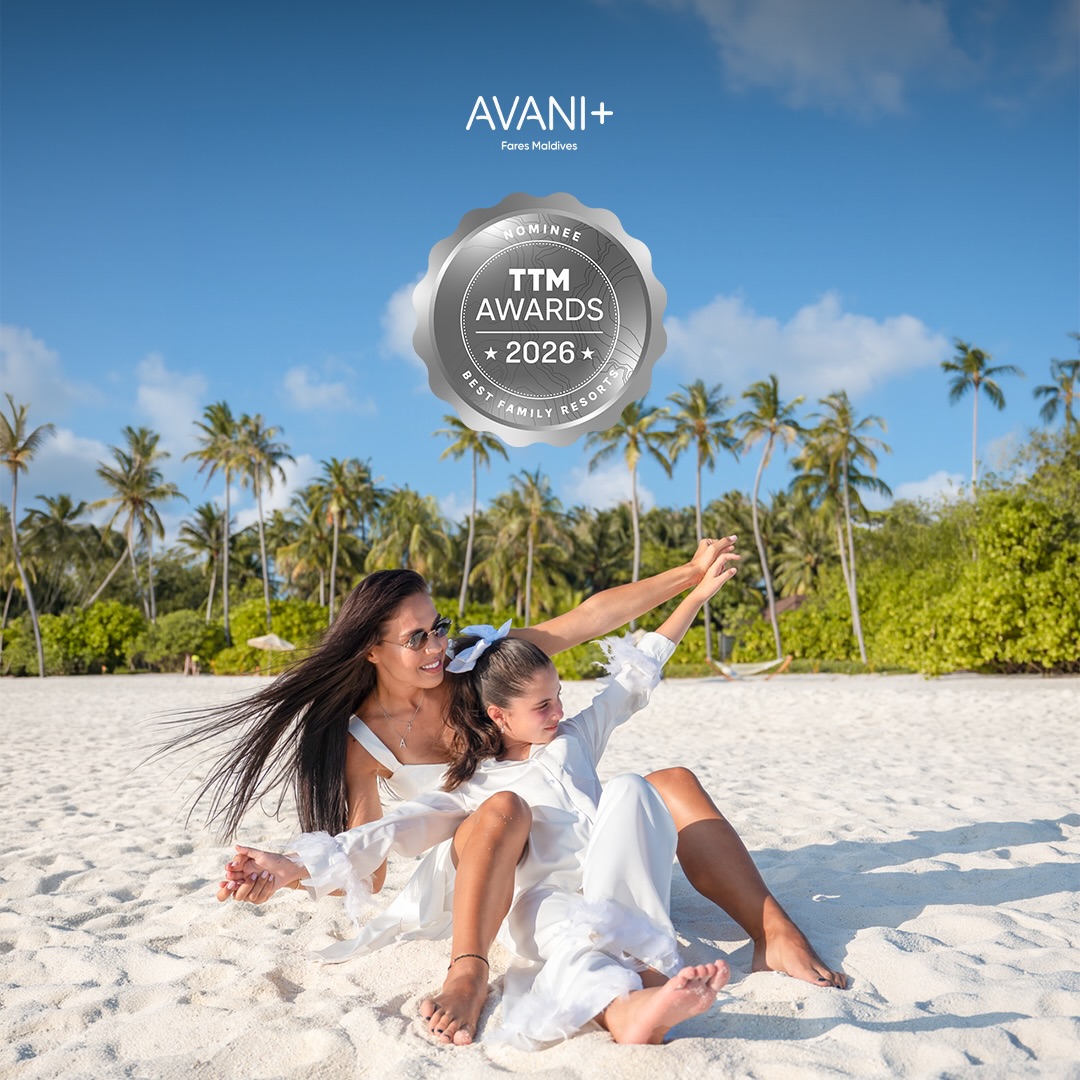 Photo by Avani+ Fares Maldives Resort on May 21, 2026. May be an image of one or more people, beach and text that says "AVANI+ Faras Malcives alche OMINEE TTm AWARDS 2026 * FAMILY RESO".