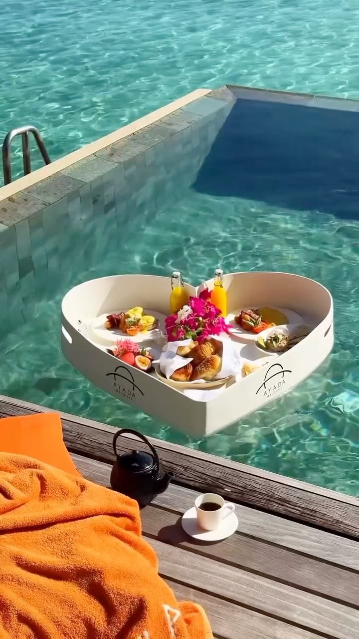 The breakfast with a view that you truly deserve, here in @ayadamaldivesresort 🧡🌴#ayadamaldives