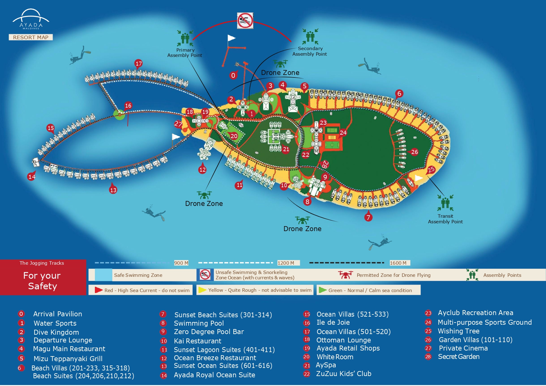 Ayada Maldives resort island map