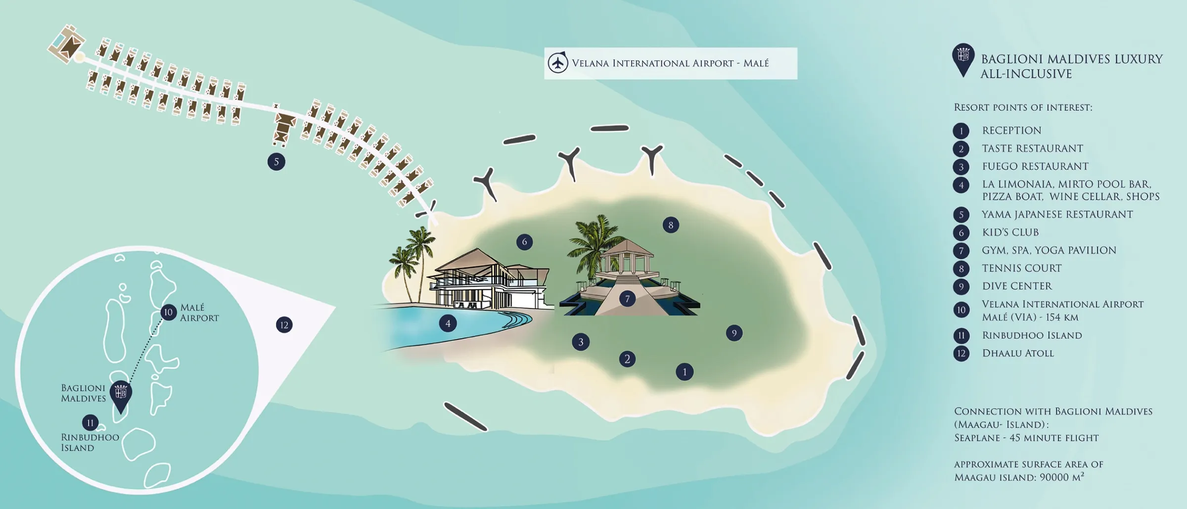 Baglioni Resort Maldives island map