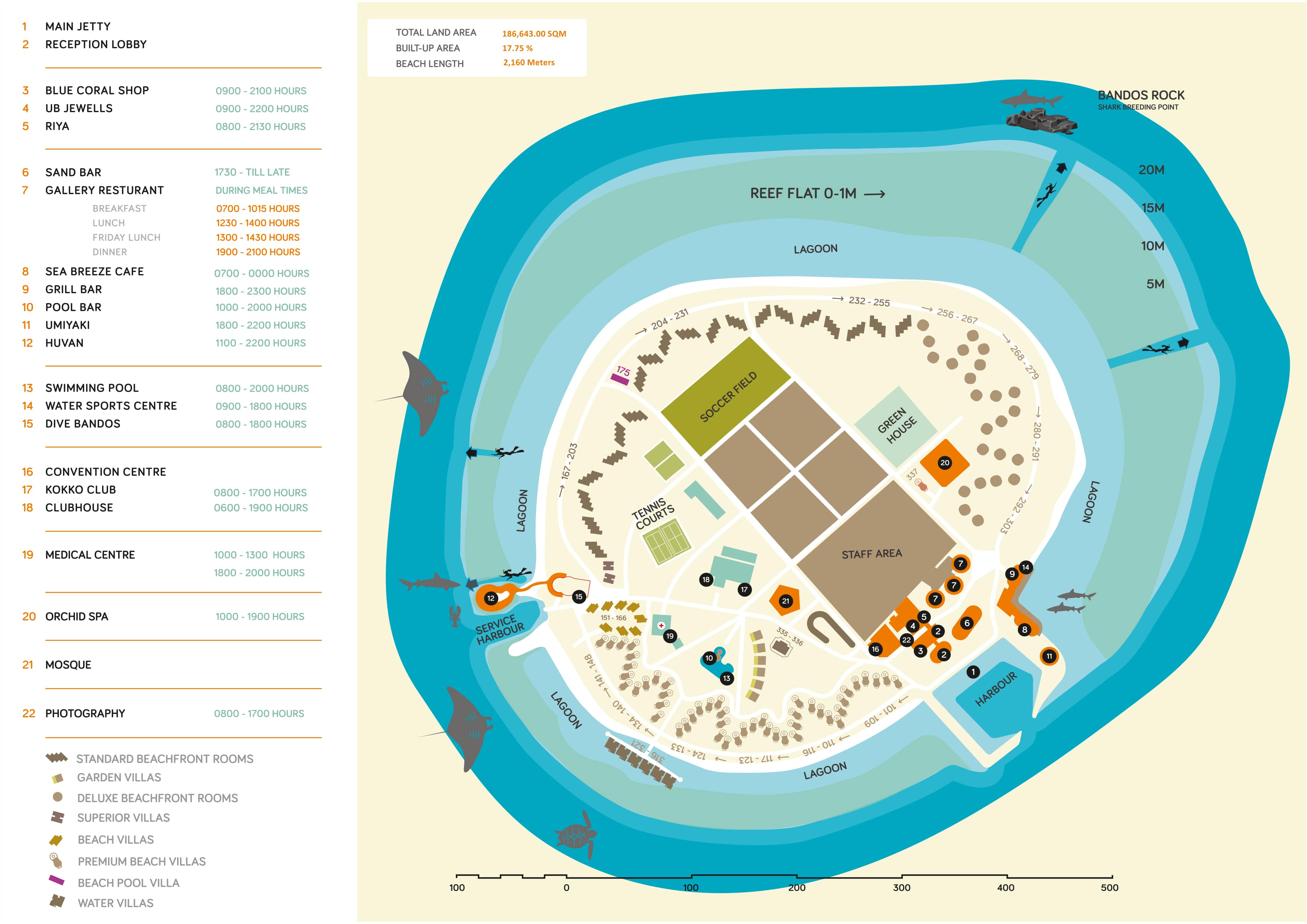 Bandos Maldives island map
