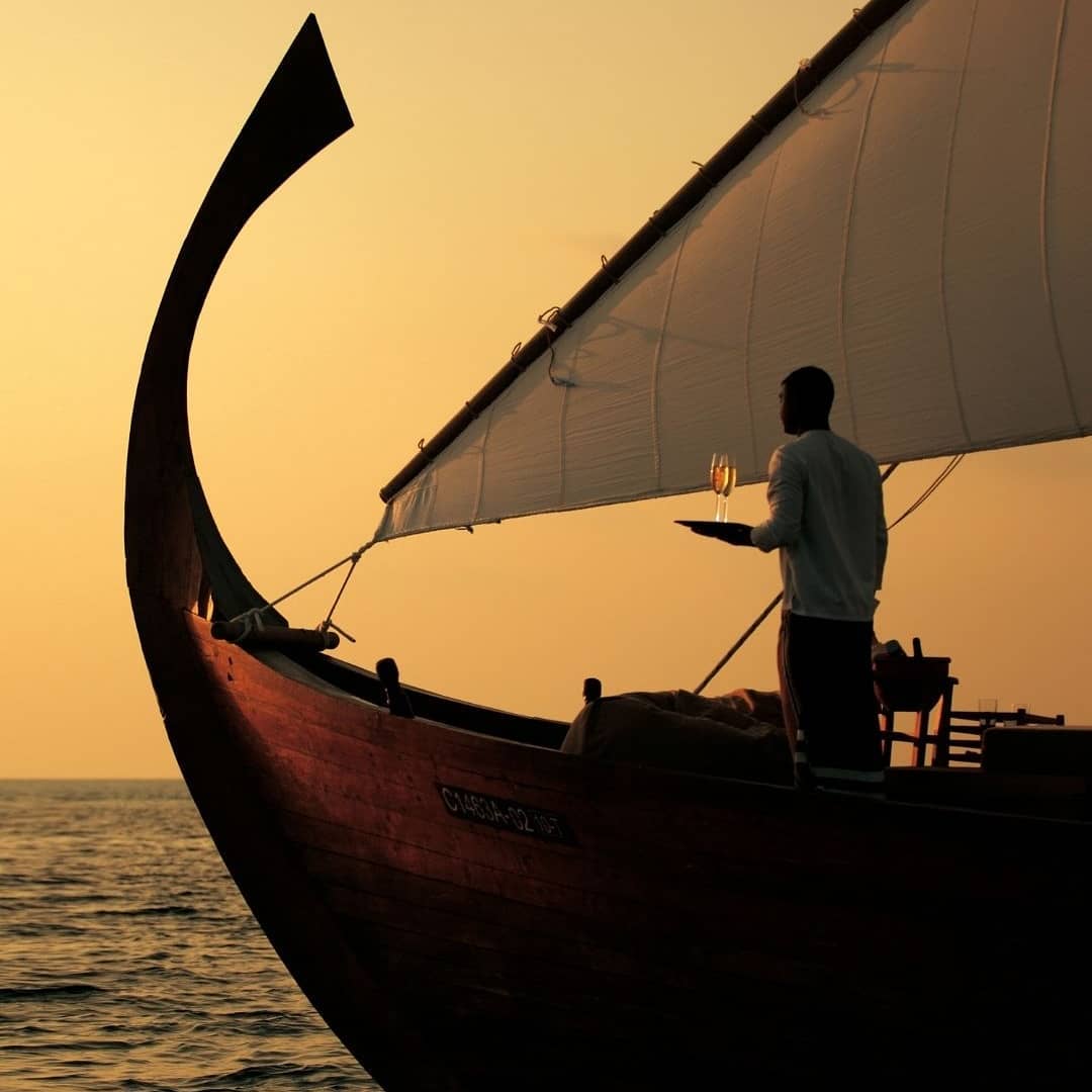 Photo by Baros Maldives on April 30, 2026. May be an image of sailing boat, sail, canoe, water and text.