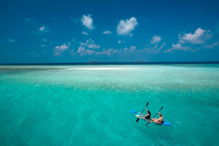 Photo by Baros Maldives on June 15, 2026. May be an image of swimming, jet ski, kayak, raft, ocean and text.