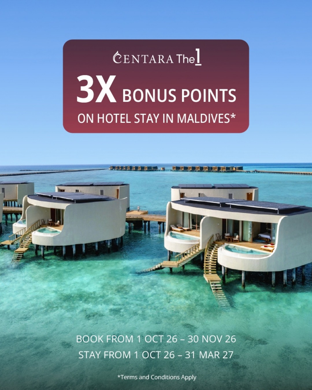 🏝️ Triplez vos points aux Maldives
Évadez-vous vers des eaux cristallines, des plages immaculées et des expériences insulaires inoubliables.

Gagnez TRIPLE points lorsque vous réservez et séjournez dans les hôtels participants suivants