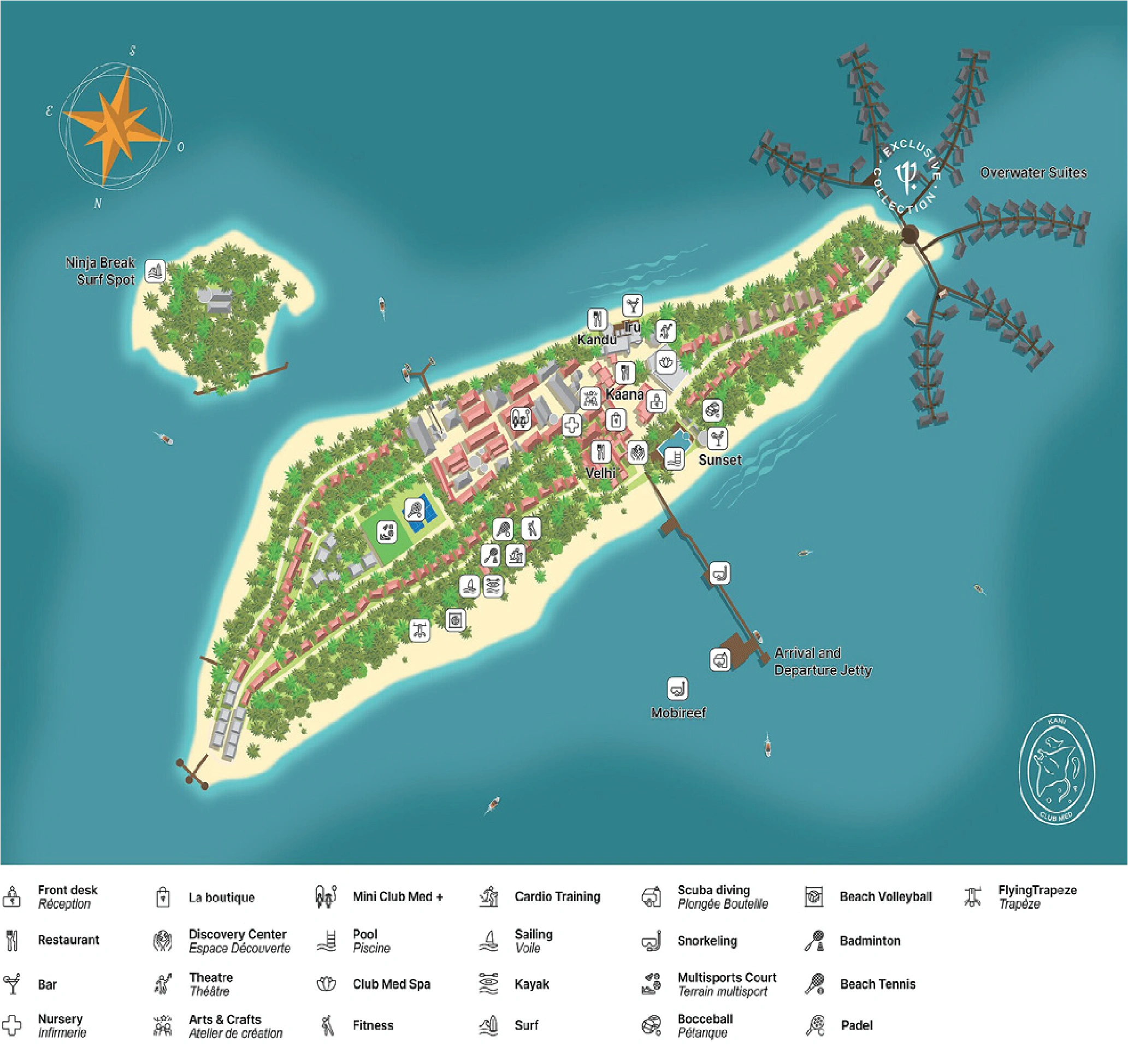Carte de l'île de Club Med Kani