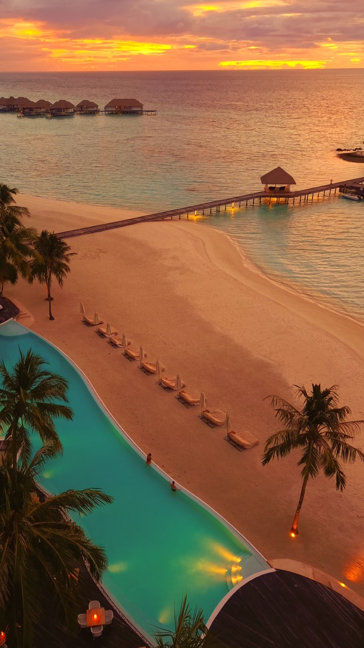 Ending the day in the best possible way 🌅
A sunset swim in the main pool at @comomaalifushi watching the last light disappear over the Indian Ocean. 😮‍💨🌴

@comohotels 
#comomaalifushi #comohotels 