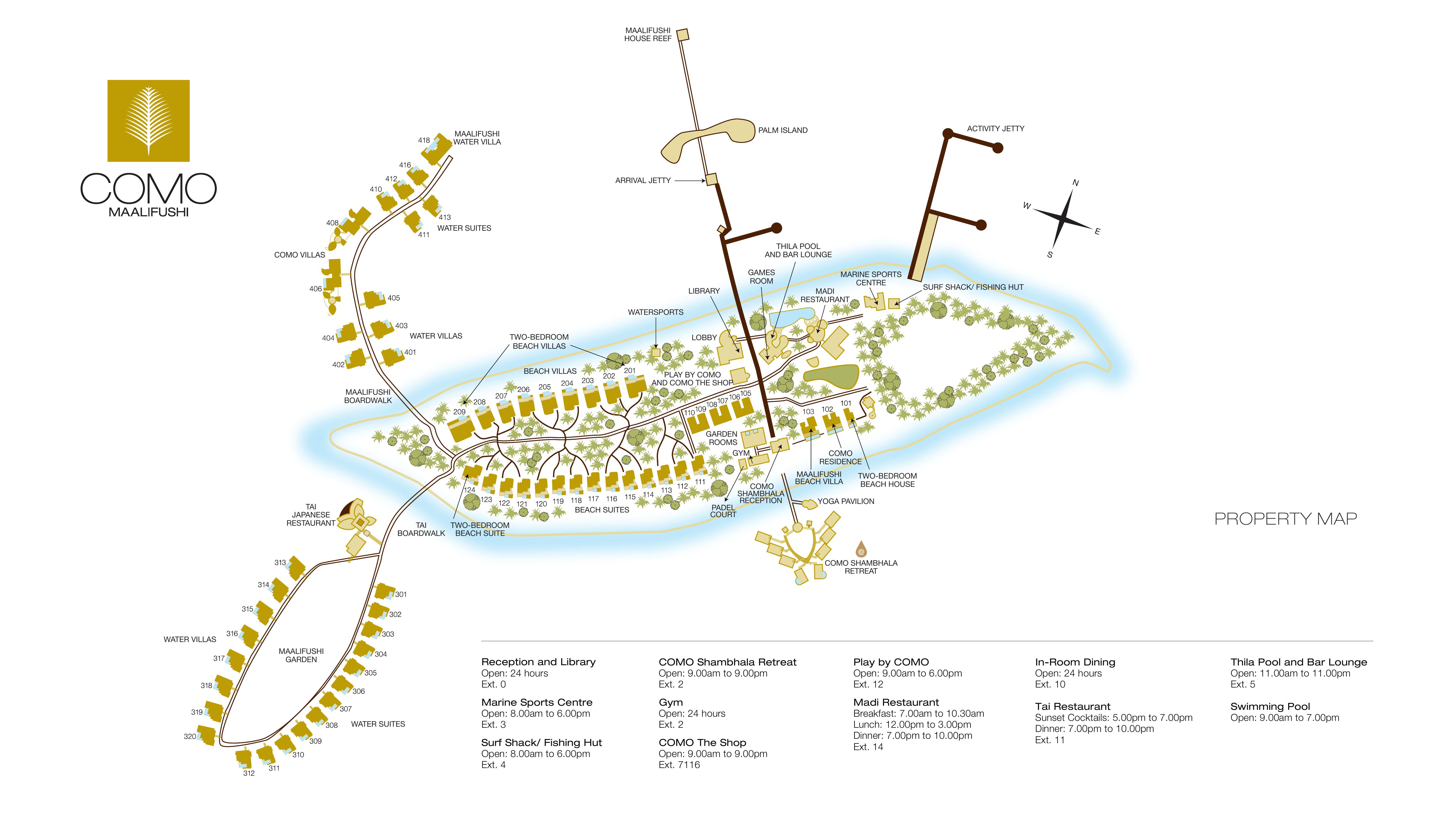 COMO Maalifushi island map