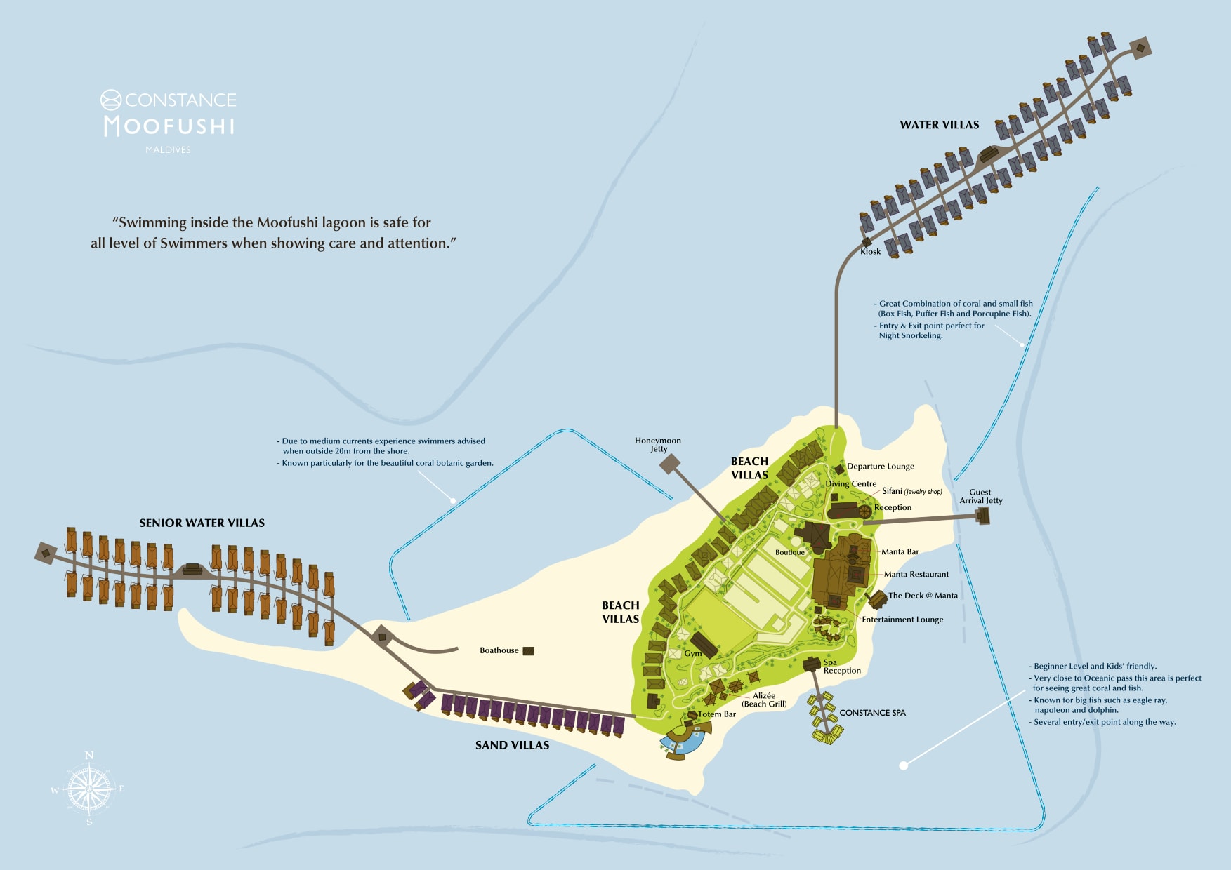 Constance Moofushi Maldives island map