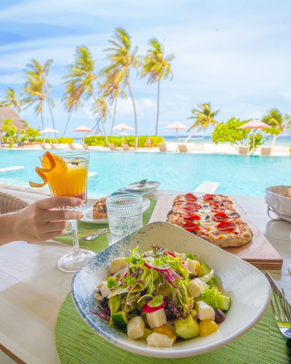Dine with a view at an Italian Restaurant in a Premium all inclusive resort in the Maldives.