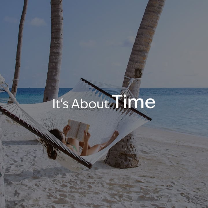Foto von SAii Hotels & Resorts vom 03. September 2026. Könnte ein Bild von Hängematte, Liegestuhl und Text sein, das Folgendes zeigt: "It's About It'sAboutTime Time".