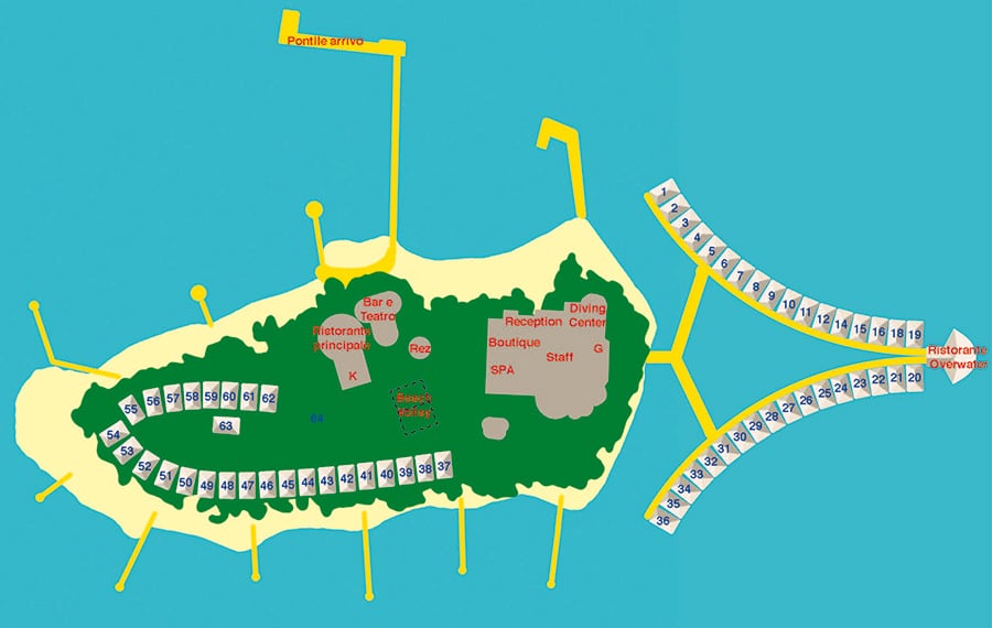 Carte de l'île de Dhiggiri Resort