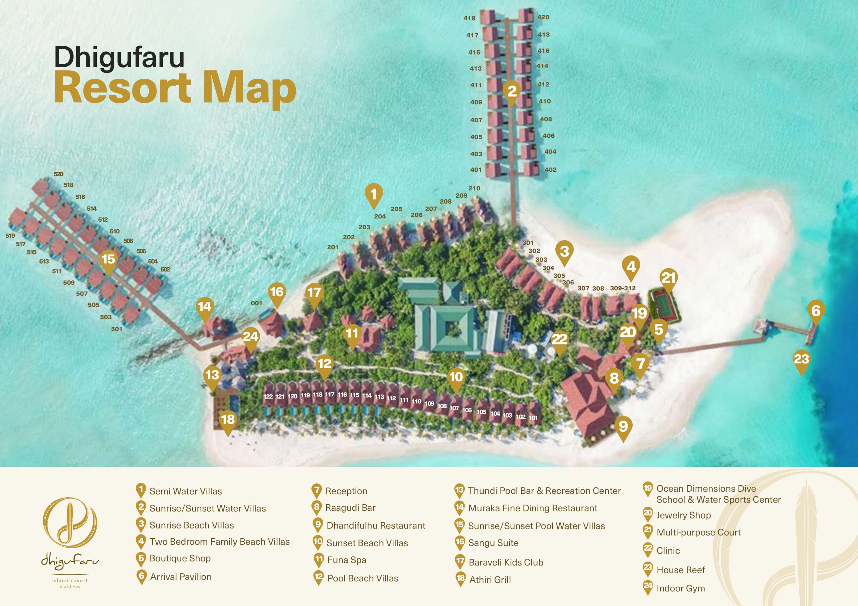 Carte de Dhigufaru Island Resort