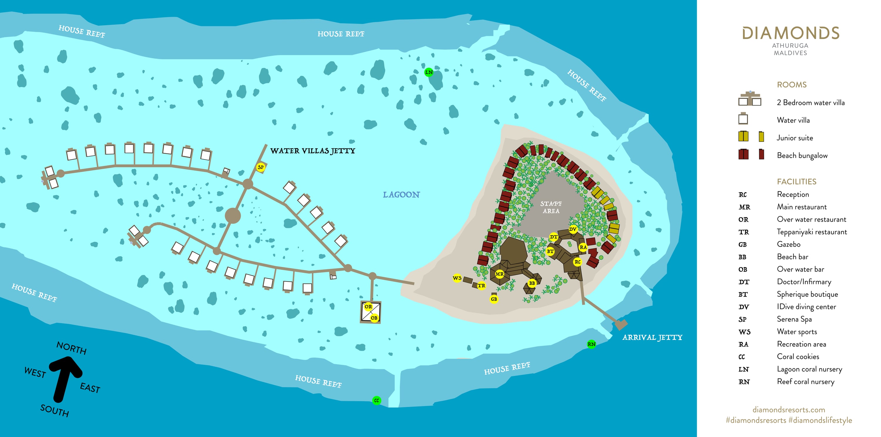 Diamonds Athuruga island map