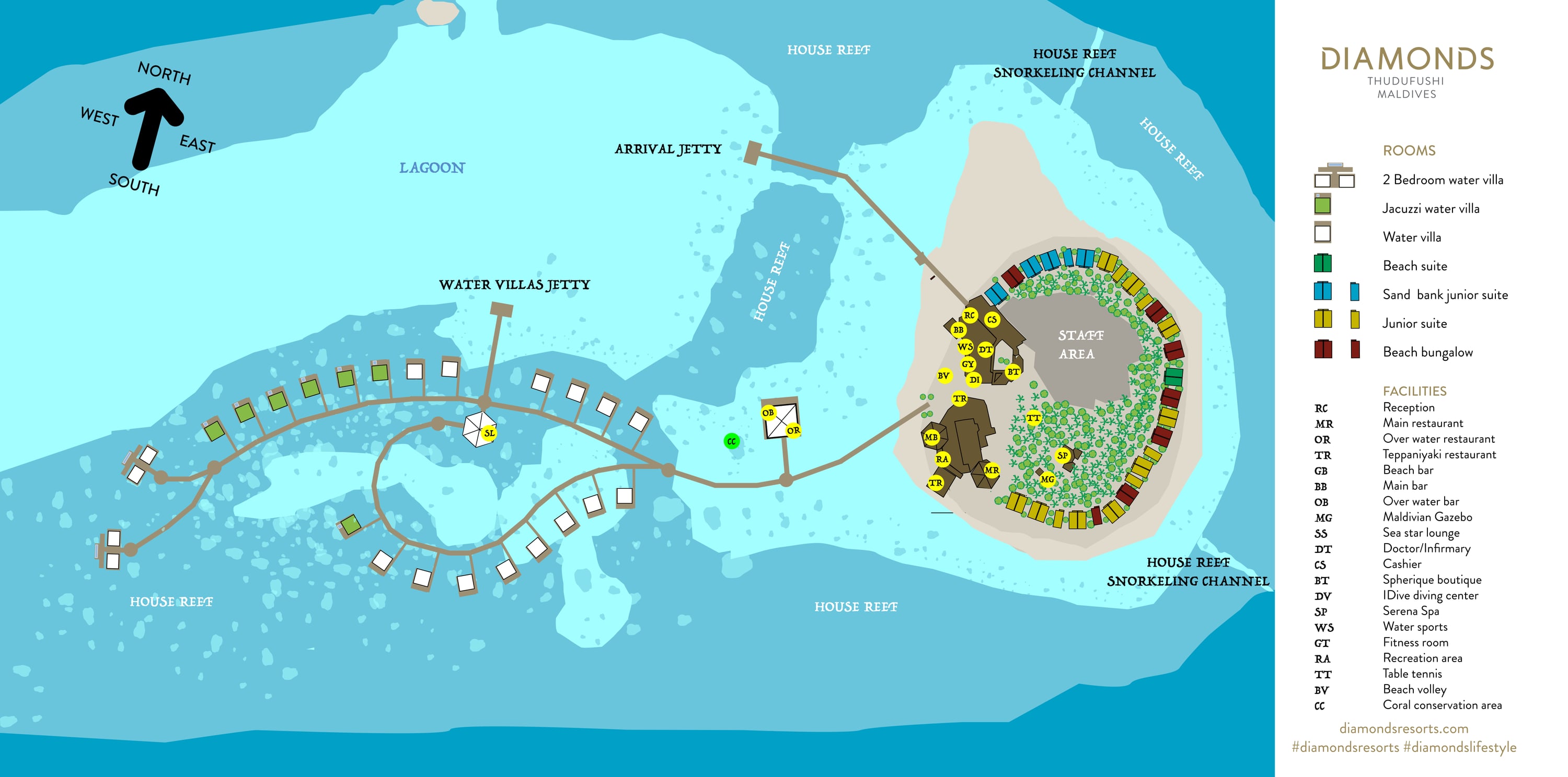 Diamonds Thudufushi island map