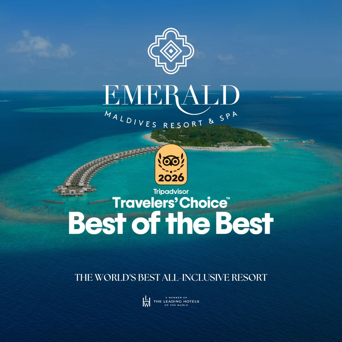 Photo by Emerald Maldives Resort & Spa in Emerald Maldives Resort & Spa with @tripadvisor, and @emerald_collection_resorts. May be an image of text that says "EMERALD MALDIVES RESORT MALDIVESRESORT&SP