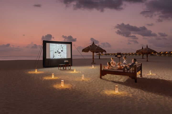 Photo by Emerald Maldives Resort & Spa in Emerald Maldives Resort & Spa with @leadinghotelsoftheworld, and @emerald_collection_resorts. May be an image of deck chair, screen, twilight, outdoors and te