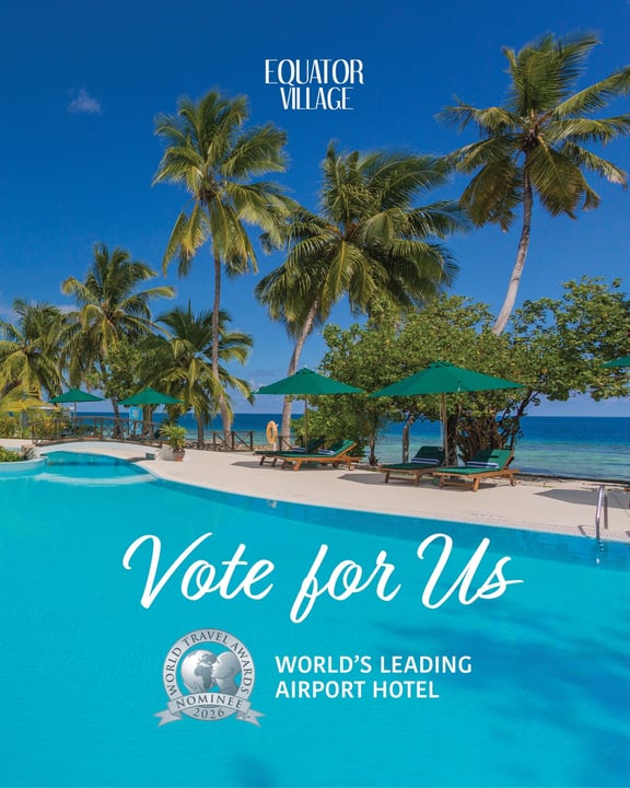 Nous sommes ravis d’annoncer qu’Equator Village a été nominé pour le prix World’s Leading Airport Hotel 2026 aux World Travel Awards. ✨⁠
⁠
Scannez le code QR pour voter avant le 30 octobre 2026. Merci 