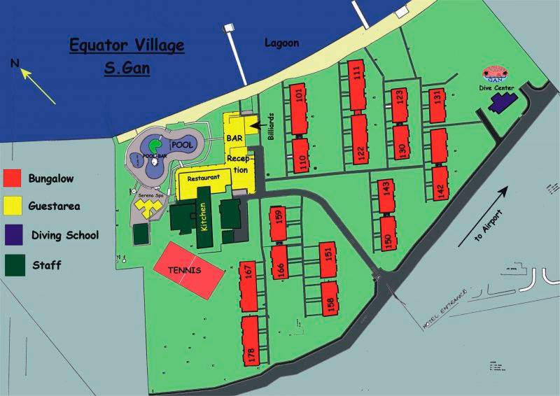 Equator Village Maldives island map