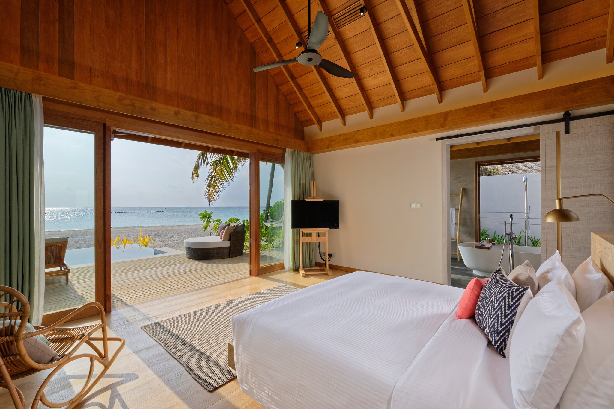 Family Beach Villa deux chambres avec piscine à l'Emerald Faarufushi Resort & Spa