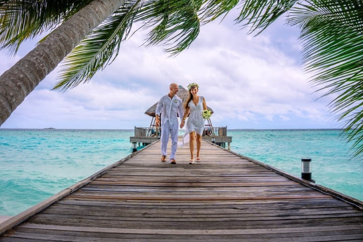 Foto von Filitheyo Island Resort vom 29. August 2026. Möglicherweise ein Bild von Ozean, Hochzeit und Text.