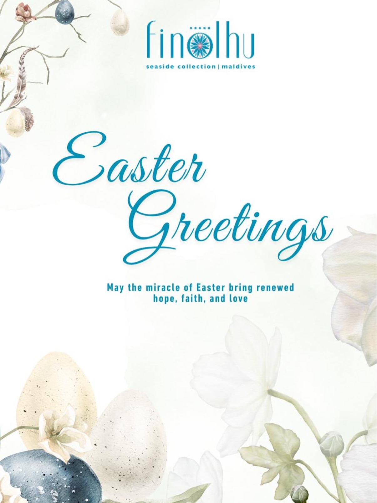 Photo by Finolhu, a Seaside Collection Resort in Finolhu Baa Atoll. May be an image of Easter egg and text that says "finelhu seaside collection| seasidecollection/maldives maldives Easter Greetings M