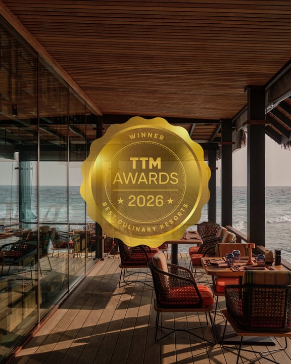 Foto geteilt von Finolhu, a Seaside Collection Resort am 01. September 2026, mit Markierung von @traveltrademv. Könnte ein Bild von Text sein, auf dem steht: „WINNER TTM AWARDS 2026 RESORTS RESORTS CULINARY LV“.