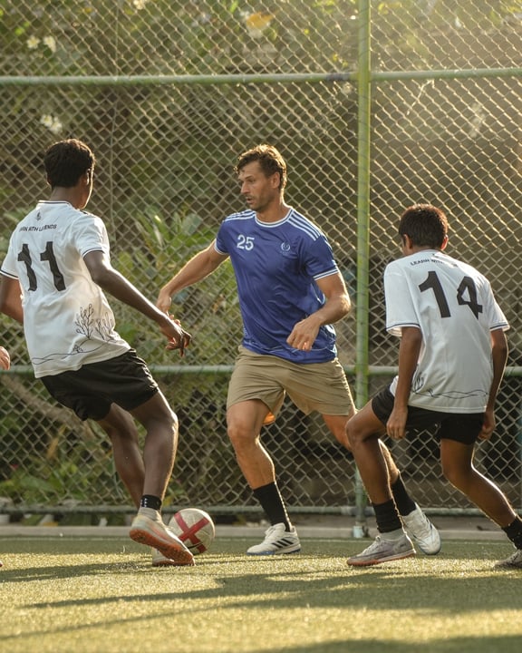 Photo by Four Seasons Resorts Maldives on July 23, 2026. May be an image of American football, football, ball, sport equipment, stadium and text.
