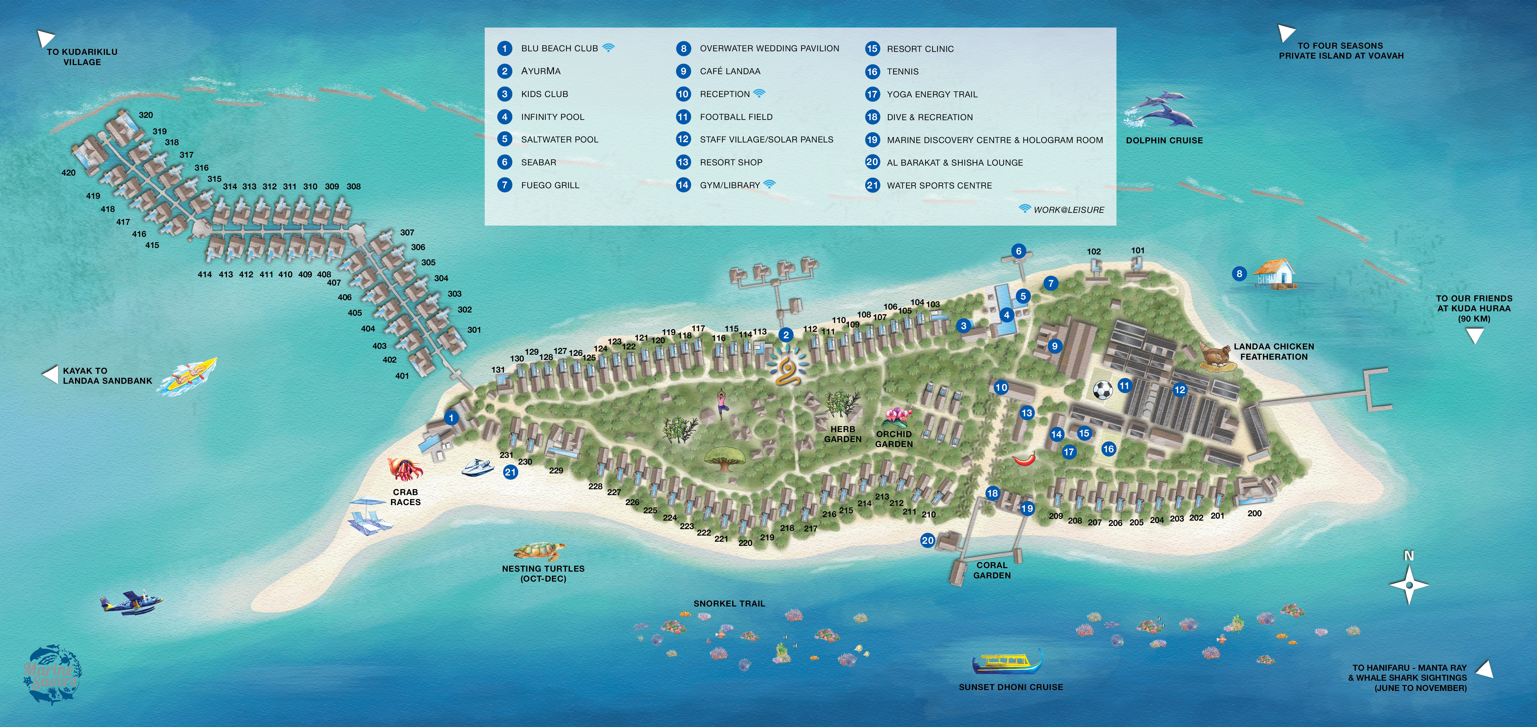Four Seasons Landaa Giraavaru island map