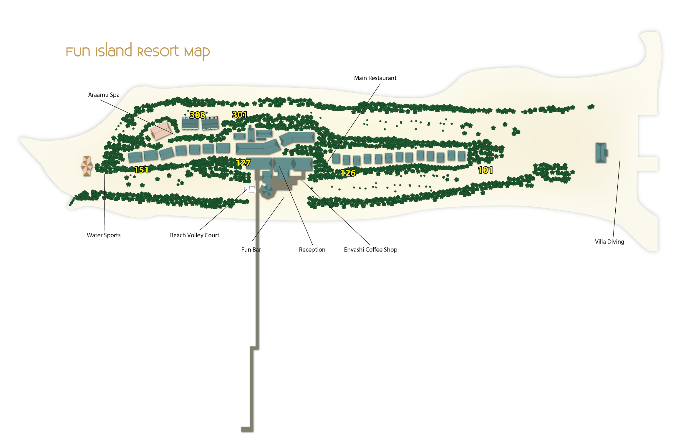 Fun Island Resort & Spa island map