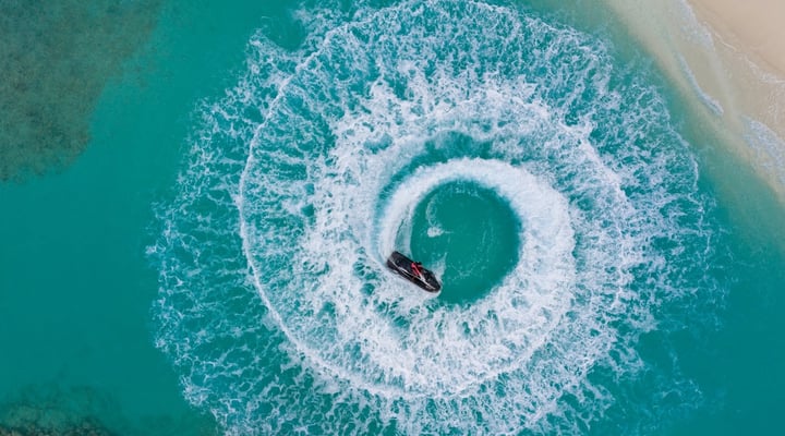 Carving waves or bouncing off waves with a Jet Ski is the most thrilling experience. You can jump existing waves or create your wake and jump it. Whatever you choose to do with the Jet Ski, it feeds y