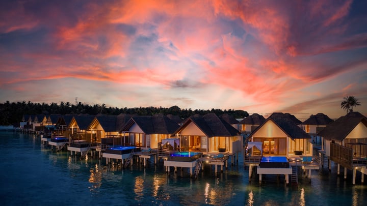 Photo by Furaveri Maldives | Luxury Resort in Maldives on July 04, 2026. May be an image of twilight, boathouse, cabana and text.