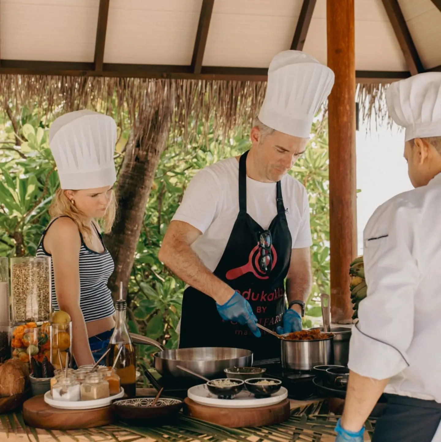 Photo shared by Fushifaru Maldives | Boutique Resort on August 02, 2026 tagging @simplycaroline.co.uk. May be an image of buffet, outdoors and text.