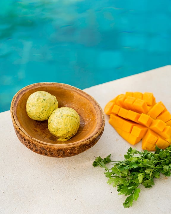 Photo by Gili Lankanfushi, Maldives in Gili Lankanfushi, Maldives. May be an image of melon, mangosteen, mango, papaya, pomelo, cantaloupe and text.