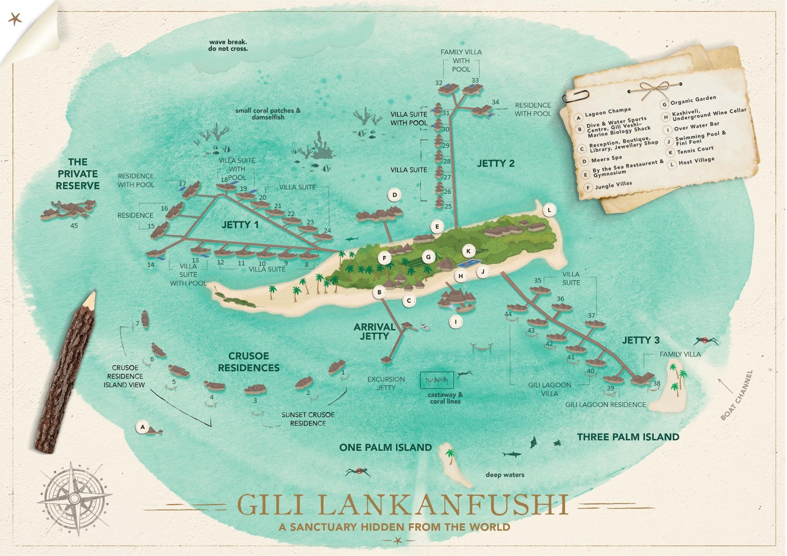 Gili Lankanfushi resort map